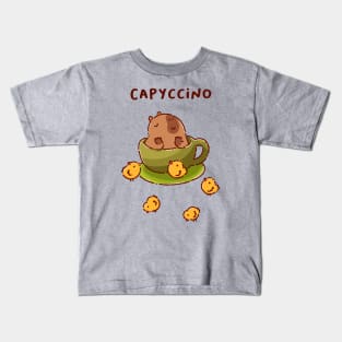 Cappuccino, capyccino, cute capybara plus coffee, chill time with friends Kids T-Shirt